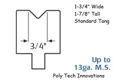 Elastotuff™️ Polyurethane Press Brake Die, 3/4" Opening, 75 D Durometer, Brown