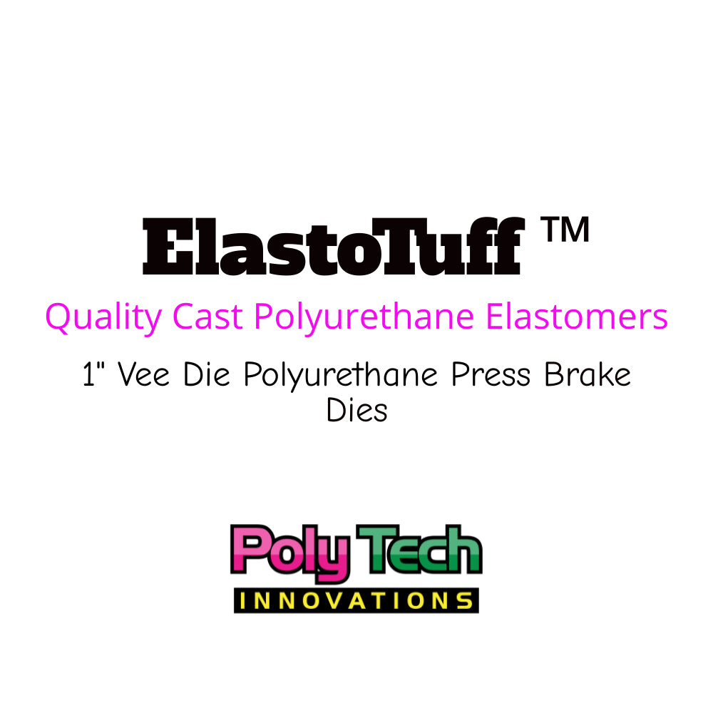 Elastotuff™️ Polyurethane Press Brake Die, 1/2" Opening, 75 D Durometer, Brown