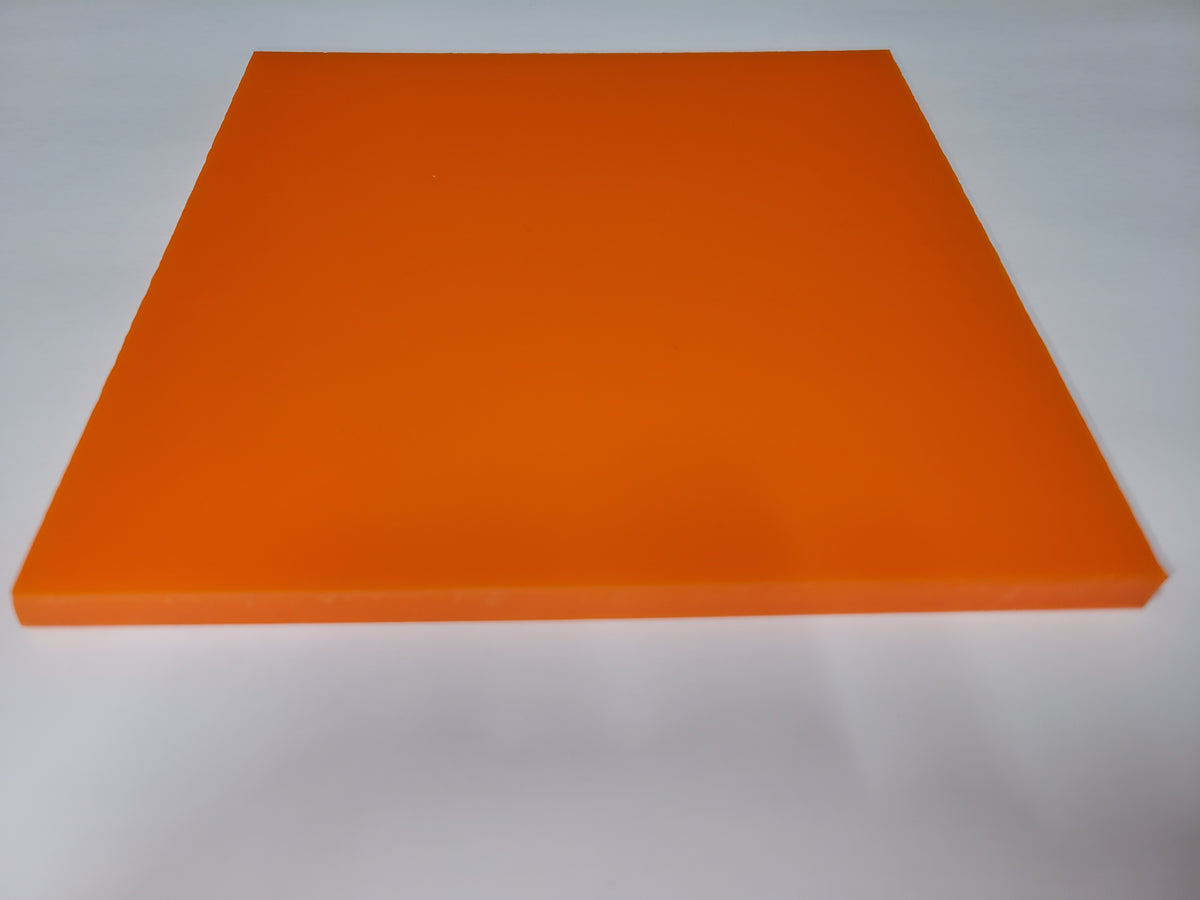 1/4" x 6" x 6" 80 A Durometer, Orange, Polyurethane Sheet, Precision Cast