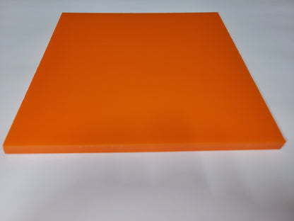 1/4" x 6" x 6" 80 A Durometer, Orange, Polyurethane Sheet, Precision Cast