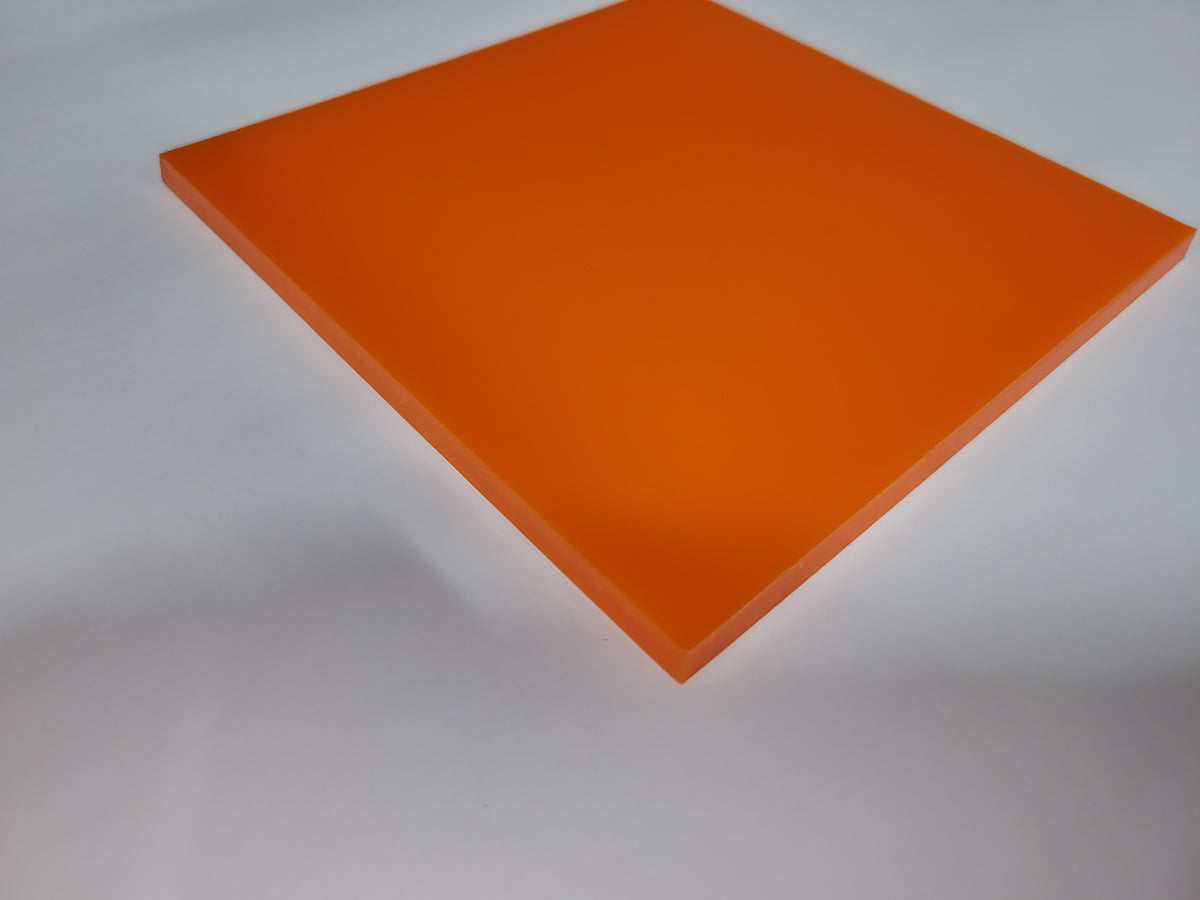 1/4" x 6" x 6" 80 A Durometer, Orange, Polyurethane Sheet, Precision Cast
