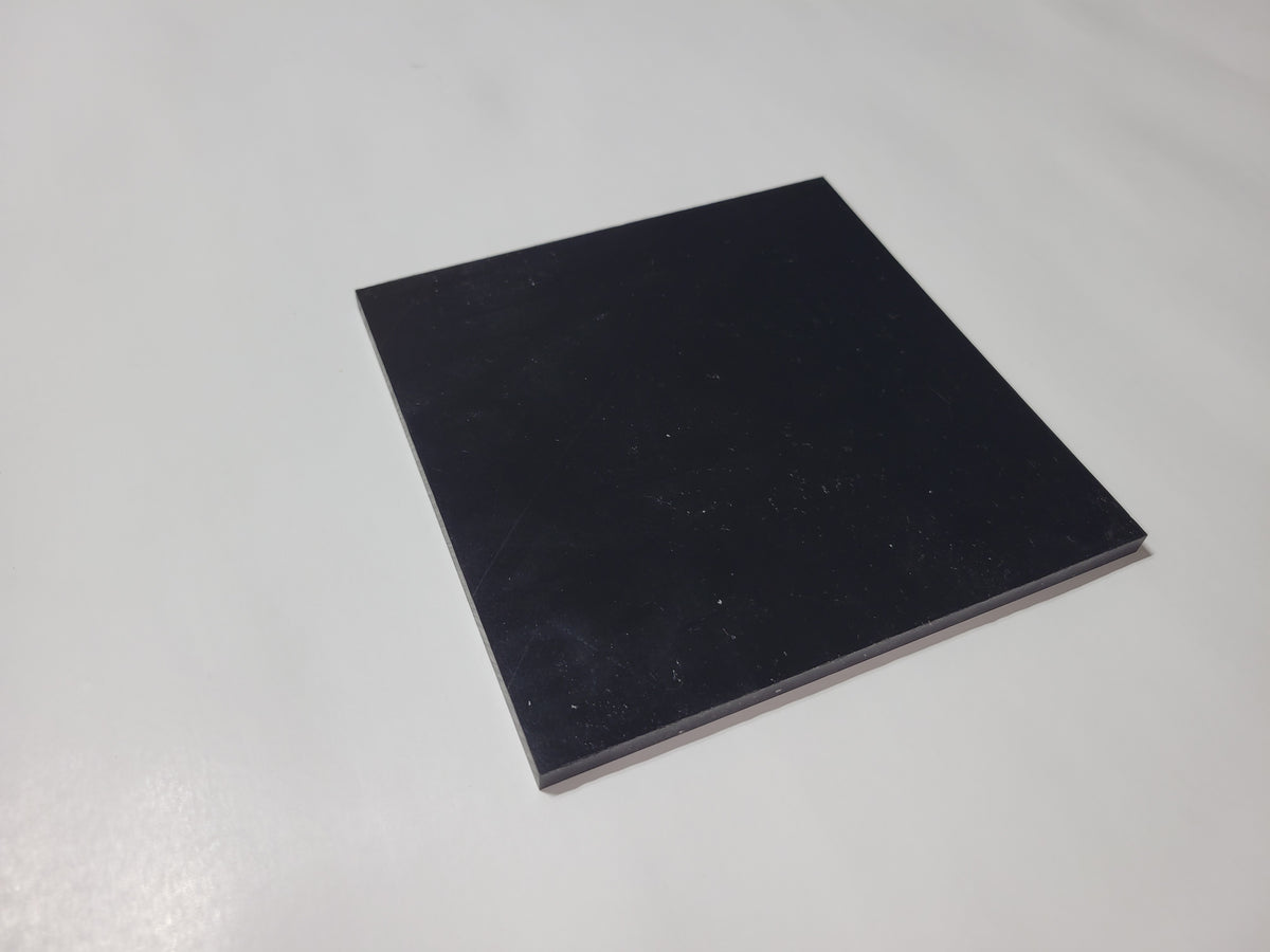 1/4" x 6" x 6" 60 A Durometer, Black, Polyurethane Sheet, Precision Cast
