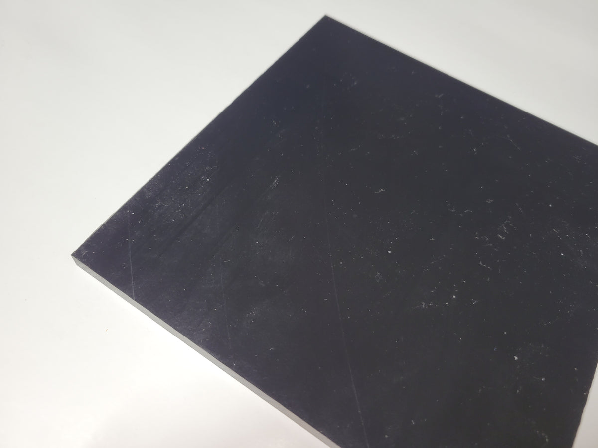 1/4" x 6" x 6" 60 A Durometer, Black, Polyurethane Sheet, Precision Cast
