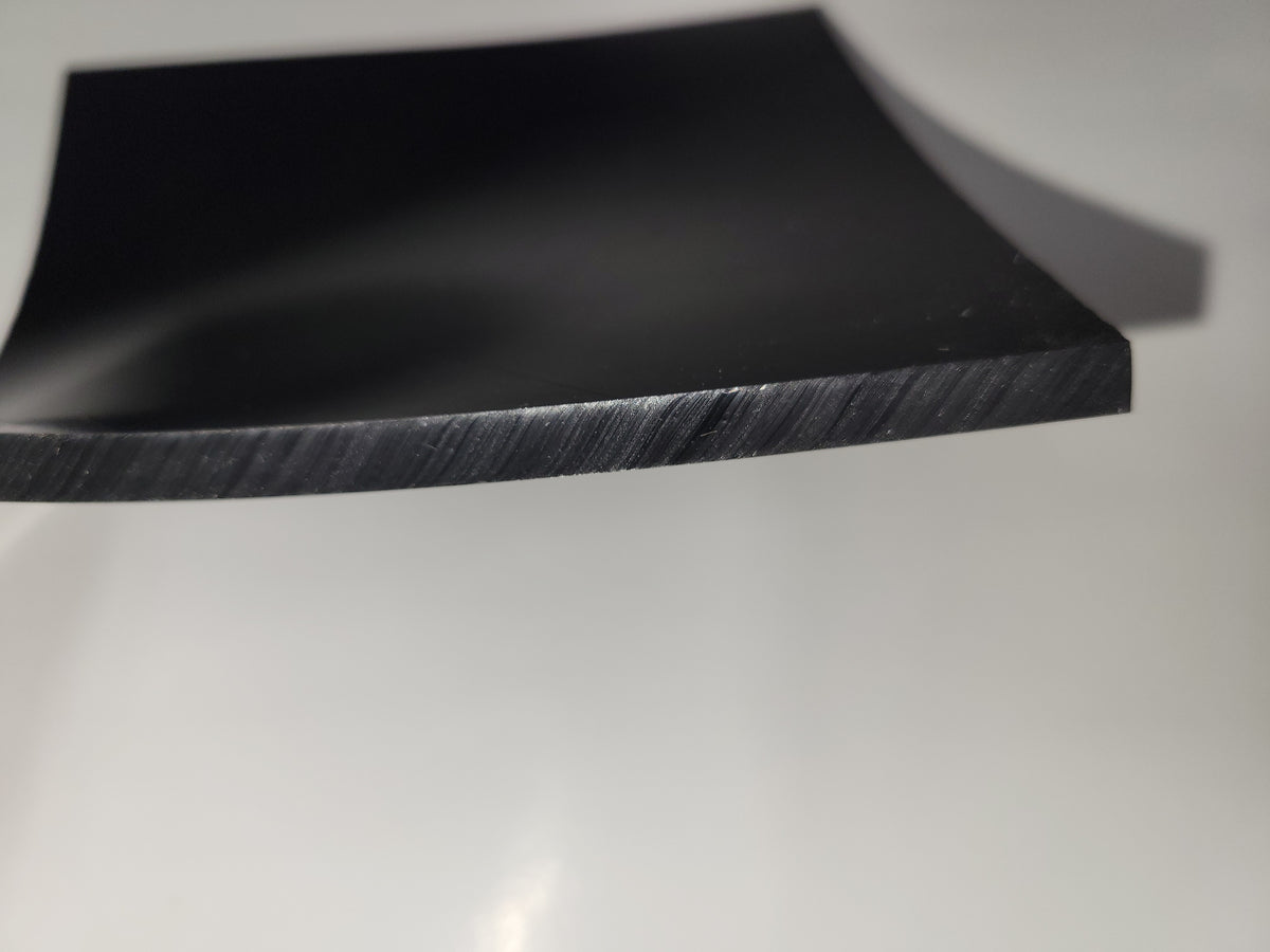 1/4" x 6" x 6" 60 A Durometer, Black, Polyurethane Sheet, Precision Cast