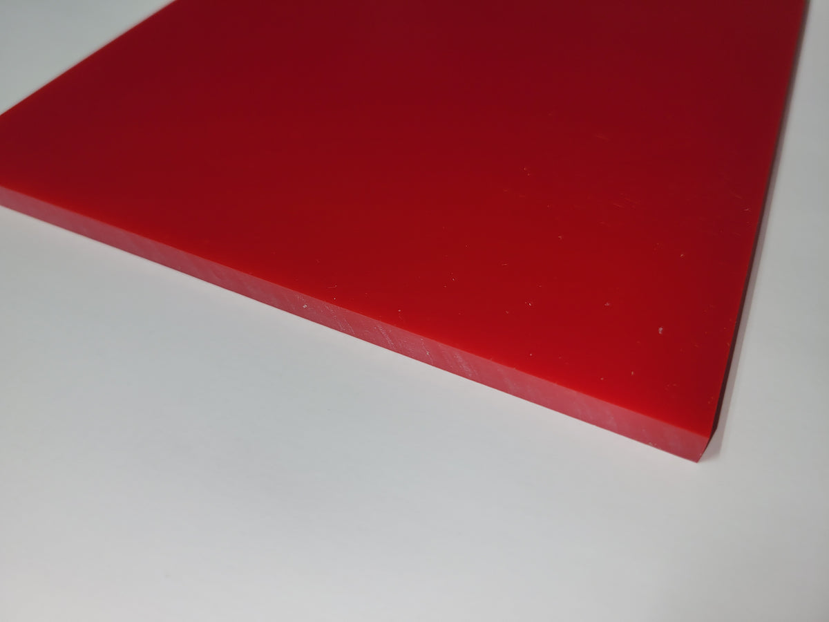 1/4" x 6" x 6" 95 A Durometer, Red, Polyurethane Sheet, Precision Cast