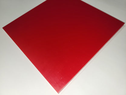 1/4" x 6" x 6" 95 A Durometer, Red, Polyurethane Sheet, Precision Cast