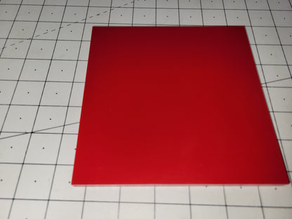 3/8" x 6" x 6" 95 A Durometer, Red, Polyurethane Sheet, Precision Cast