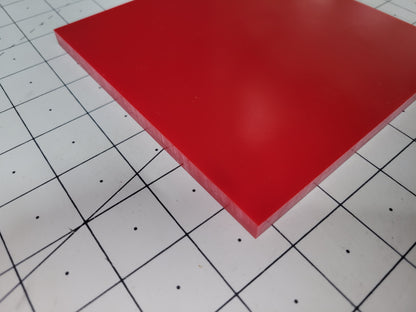 3/8" x 6" x 6" 95 A Durometer, Red, Polyurethane Sheet, Precision Cast
